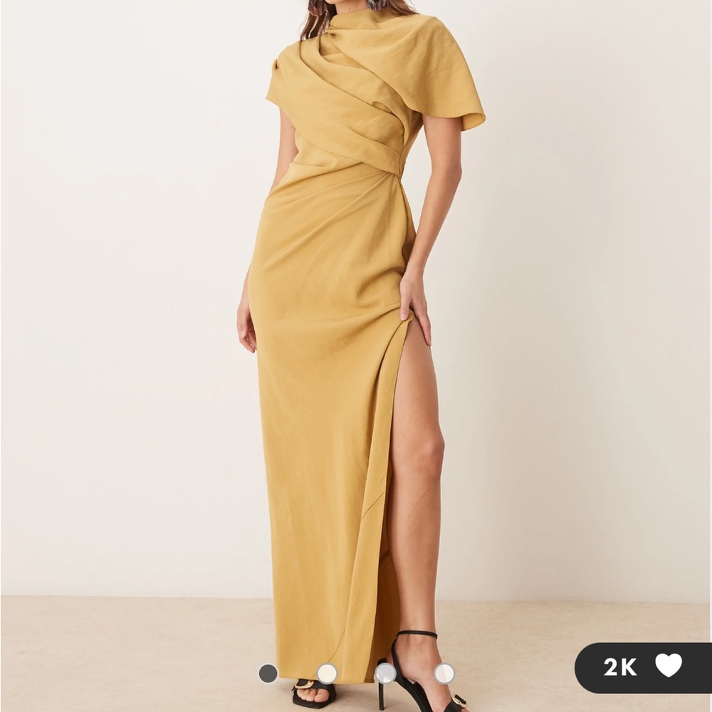 ASOS high neck drape Gown